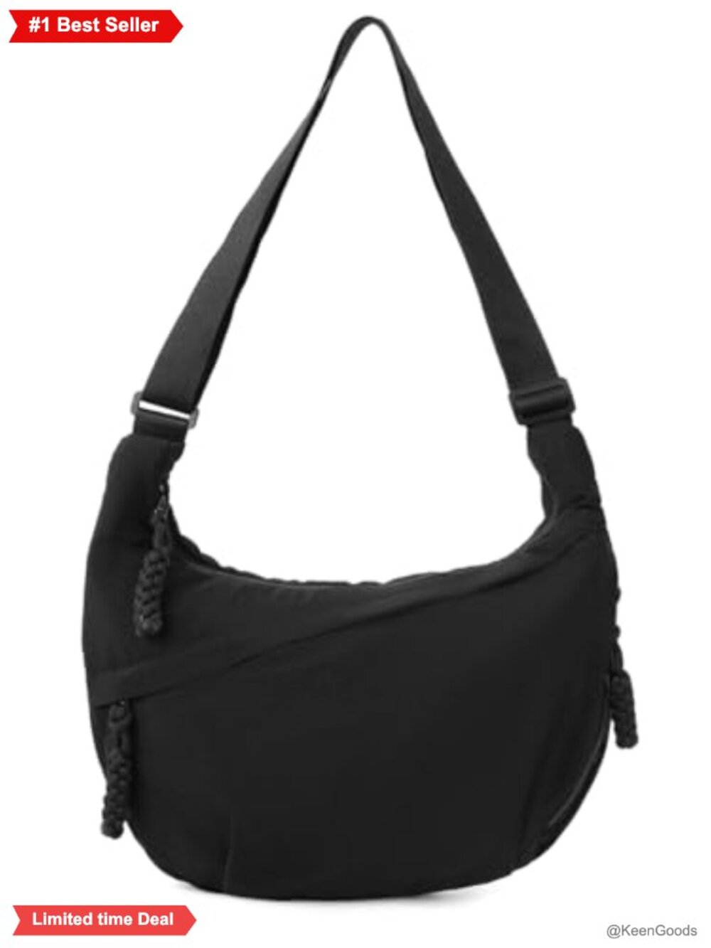 Hobo Bag Crescent Shoulder Bag Nylon Canvas Crossbody Slouchy Dumpling Purse